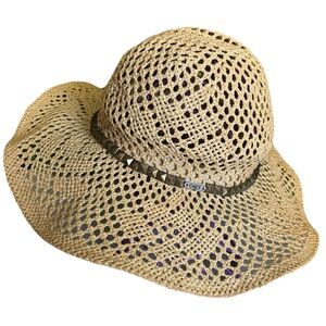 Obey Studded Raffia/Straw Sun Hat Women's One Size